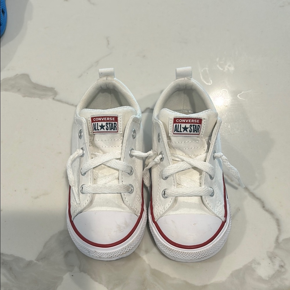 Converse Kids White and Red Sneakers